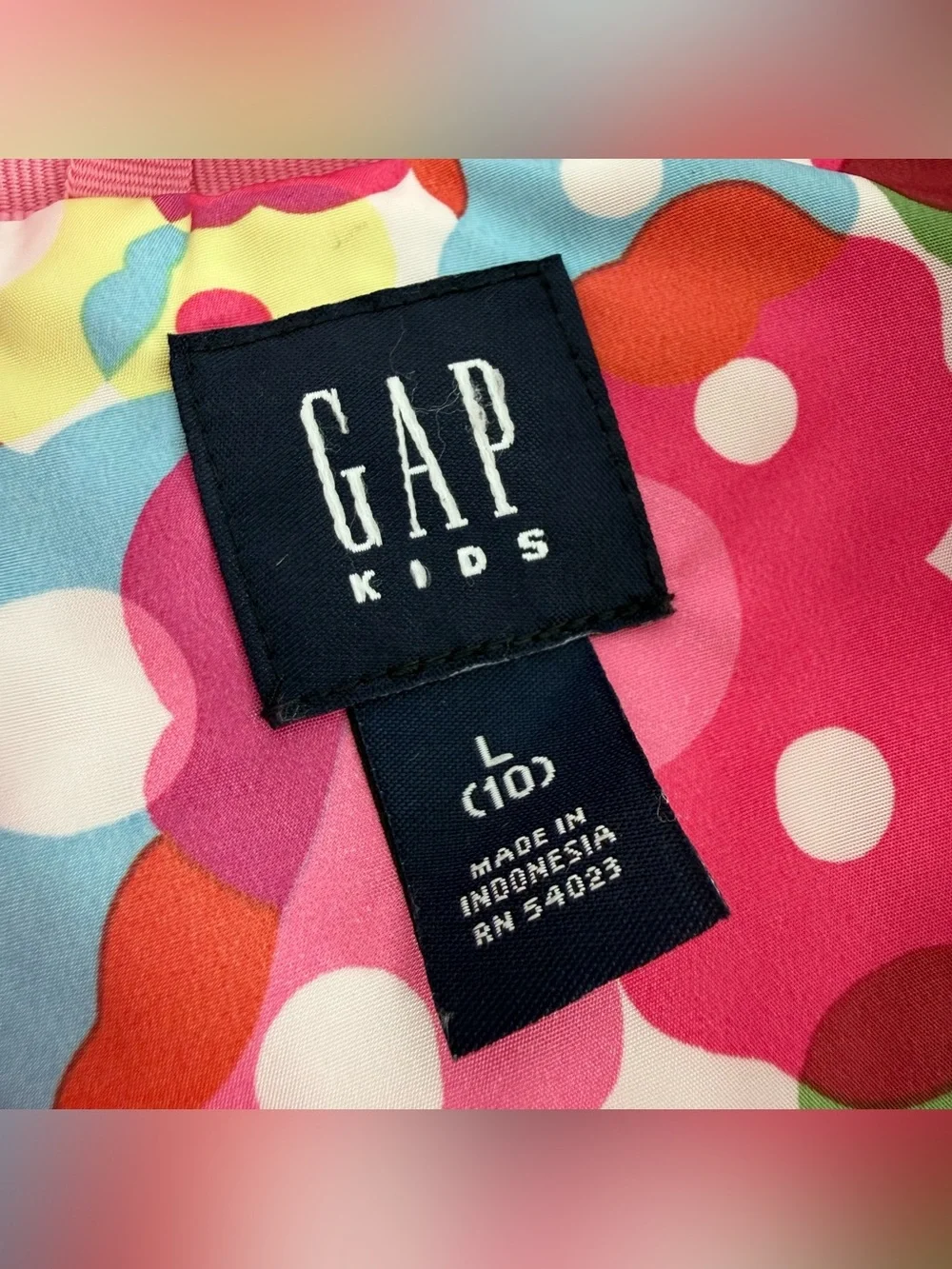 Vintage GAP Puffer Vest Girls Size Large Pink Floral Snap Front Y2K 2005
